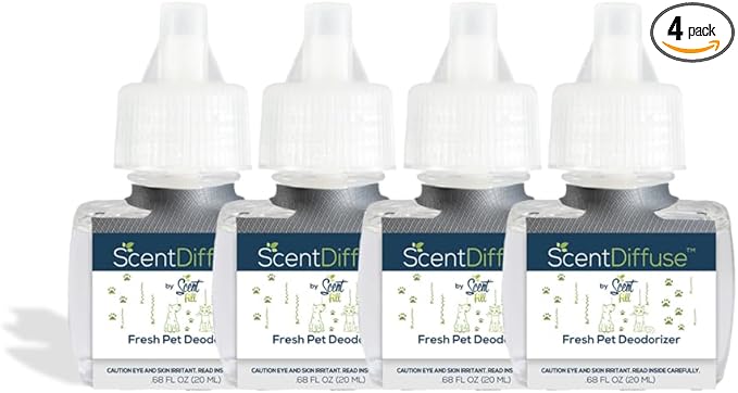 Scent Fill Fresh Pet Plug in Air Freshener, 4 Scented Oil Refills