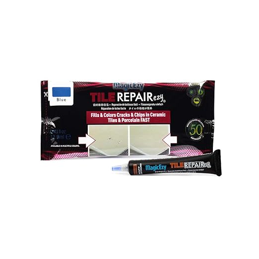 MagicEzy Tile Repair Kit: Porcelain Repair Kit - Ceramic Tile Repair Kit - Mix and Match Colors - Acrylic, Stone, Fiberglass - Wall Touch Up (Blue)
