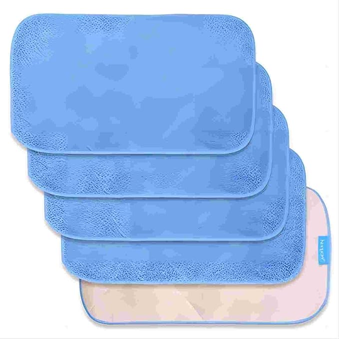 KEEPOW Microfiber Mop Cloth Refills Compatible with MR.SIGA Professional Microfiber Mop, 5 Pack Reusable Flat Mop Refills for Hardwood, Laminate, Tile Floor Cleaning