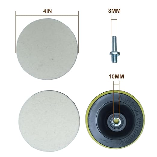 Cerium Oxide Powder,Cerium Oxide Glass Polishing Kit,Felt Polishing Wheel Set for Windscreen and Glass Repair,Glass Polishing Kit Multifunctional Scratch Remover Car Polish Pad