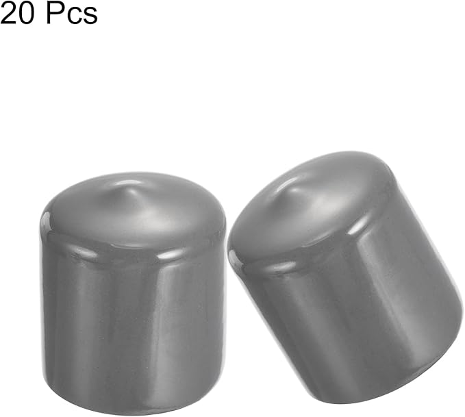 uxcell 20pcs Rubber End Caps 31mm ID Vinyl Cap Cover Screw Protectors Dark Grey