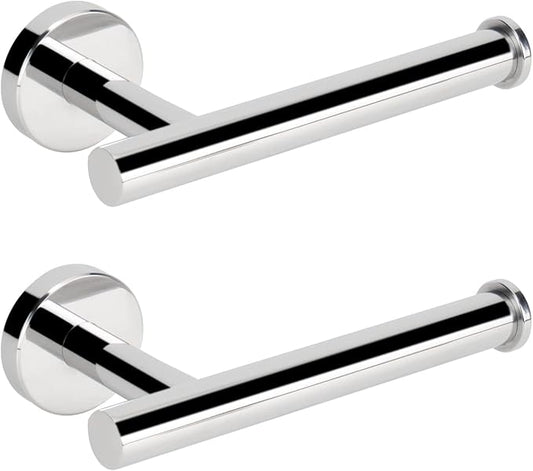 NearMoon Bathroom Toilet Paper Holder, Premium SUS304 Stainless Steel Rustproof Wall Mounted Toilet Roll Holder for Bathroom, Kitchen (2 Pack, Chrome Finish)