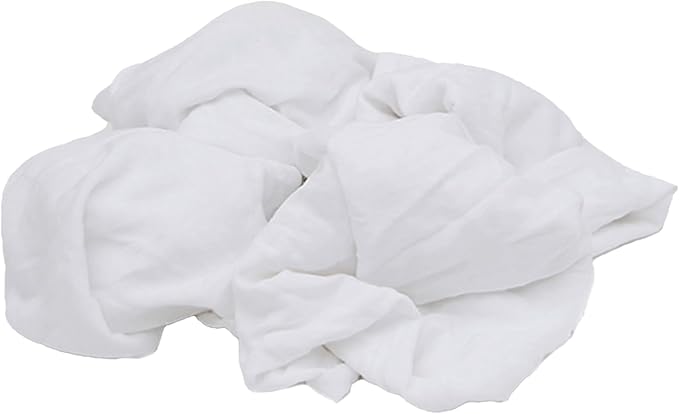 Premium White T-Shirt Cleaning Rags (10 lbs. Box) – White Cotton Rags for Cleaning, Staining, Painting, Oil, Grease & Dust Removal – Shop Rags Bulk for Multipurpose use