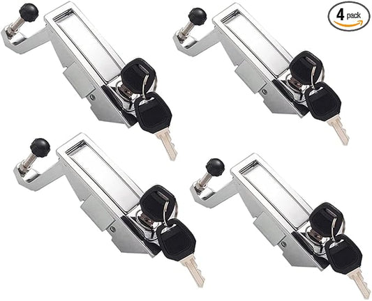 4Pcs Compression Latch Lock Trigger Latch Lock Zinc Alloy Adjustable Lever Hand Operated Compression Latches Flush Mount Silver