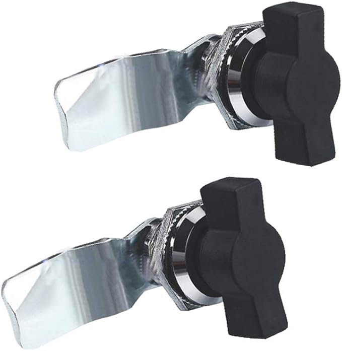 WJSKDQ 4pcs Thumb Operated Offset Cam Lock Thumb Cam Lock for Machine Cabinet Drawer Black_3