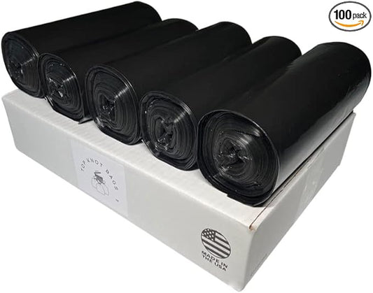 45 Gallon Garbage Trash Bag 40X46" 1.5 Mil Black 100 Count Can Liner Bulk 40 Gallon 41 Gallon 42 Gallon 43 Gallon 44 Gallon Made in USA