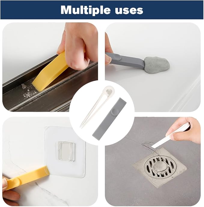 Window Cleaning Brush, 3-in-1 2025 New Magic Window Groove Cleaning Brush Set - Hand-Held Track Cleaner Tool for Sliding Doors, Window Sills, Tile Grout, Shutters, Deep Scrub Brush for Home (Orange)