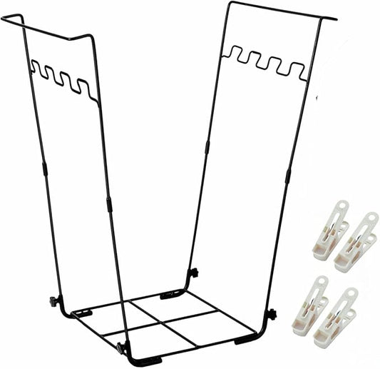 Garden Trash Bag Holder - Outdoor Leaf Bag Support Stand Multi-Use Metal Garbage Bag Holder Frame Holds 30-45 Gallons Bag for Leaves, Camping, Yard Weeding, Lawn Party