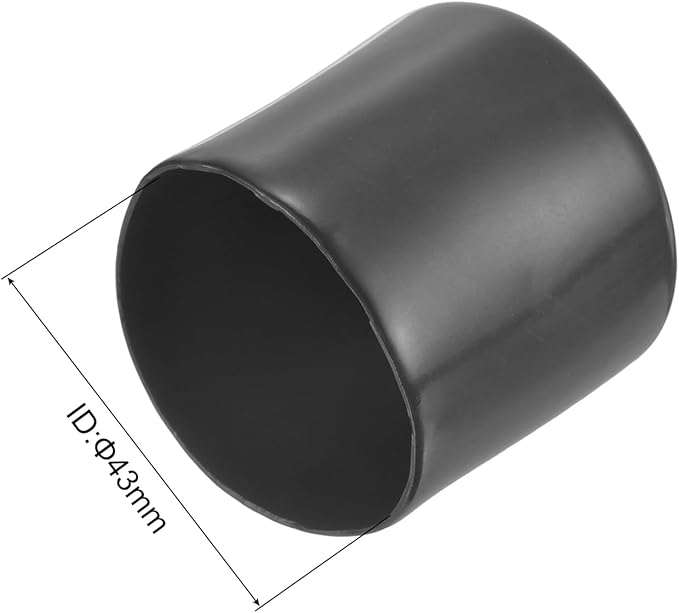 uxcell 20pcs Rubber End Caps 43mm ID Vinyl Round Tube Bolt Cap Cover Thread Protectors Dark Grey