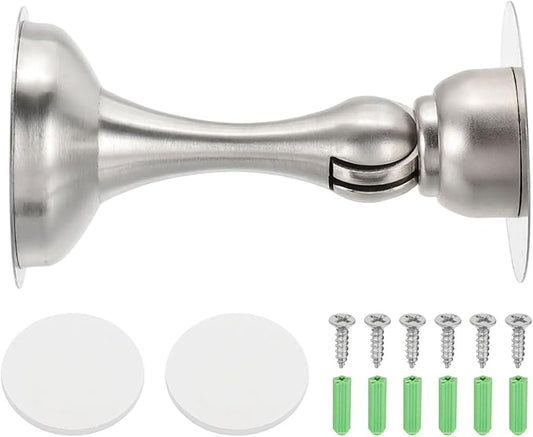 MECCANIXITY Magnetic Door Stoppers Stainless Steel Door Stops, Wall Floor Mounted Doors Holder Keep Doors Open for Home Office Closet (Silver Tone)