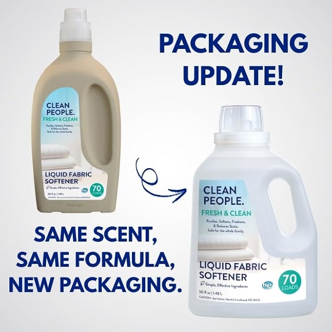 The Clean People Liquid Fabric Softener - Softens & Removes Static Cling - Vegan (100 Fl Oz, Spring)