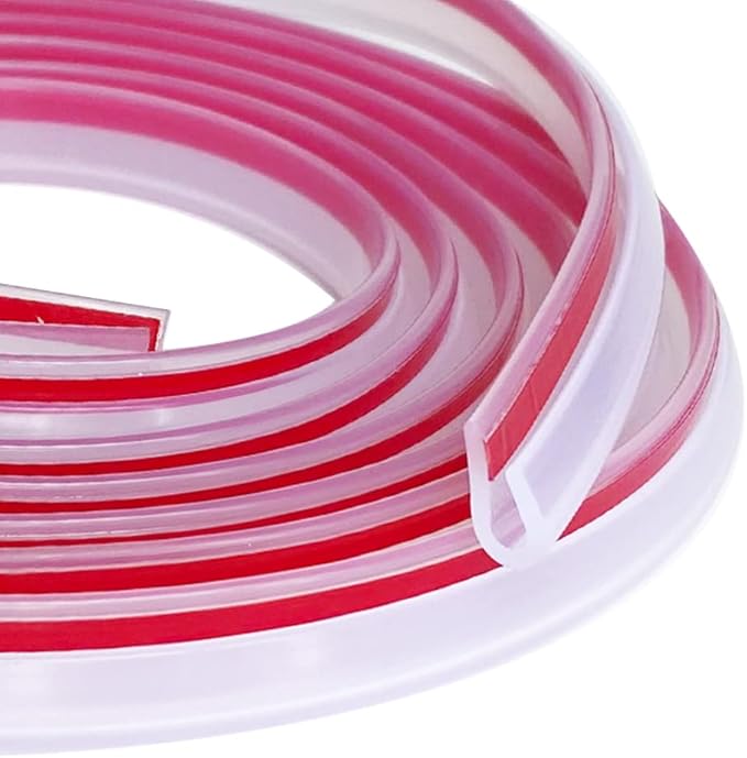 Clear Rubber Edge Trim, U Channel Rubber Seal Strip with Self-Adhesive Tape, Metal Edge Protector Fit for 0.15", 20Ft (236 in)