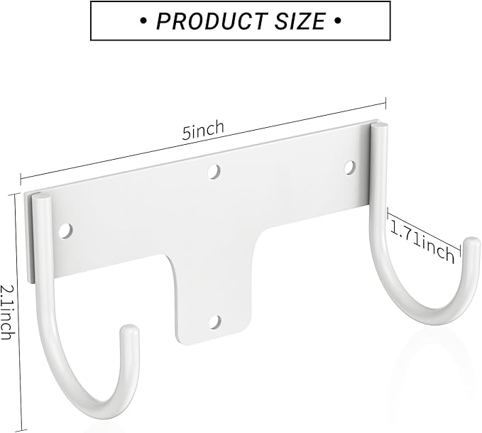 ORLESS Ironing Board Holder Wall Mount, Ironing Board Hanger, Iron Board Holder, Small Y or T Leg Iron Board Hook Wall Mount for Laundry Rooms, 6 Inch(White)