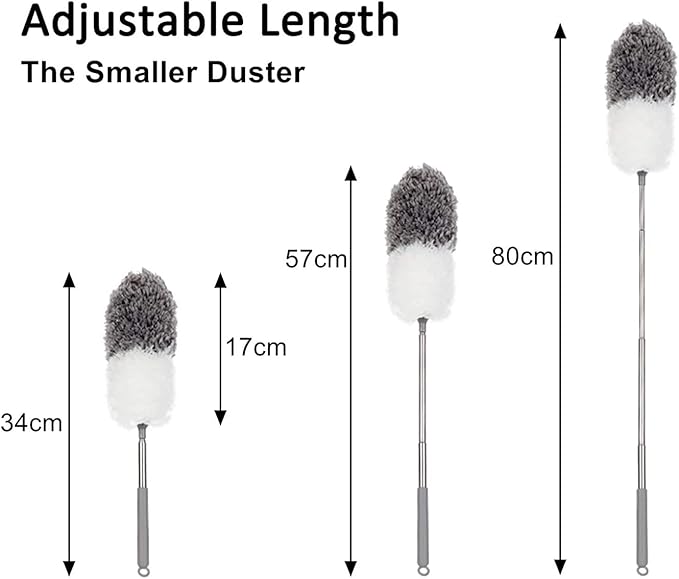 BOOMJOY Microfiber Feather Duster with Extendable Pole and Bendable Head, 100" Telescoping Duster for Cleaning Ceiling, Fan, Furniture