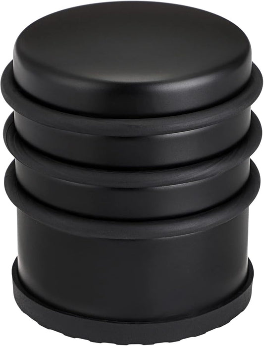 Sumnacon Heavy Duty Floor Door Stopper No Drill - Durability Stainless Steel Door Stop with Anti-Skid Rubber - Contemporary Safety Doorstop for Home Office Commercial Industrial, Black