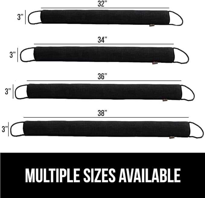 GORILLA GRIP Door Draft Stopper for Bottom of Doors, Weather Stripping Seal Blocks Hot Air, Noise, Bugs, Keeps Cold AC in, Sound Proofing Easy Install Gap Filler, Home Essentials, 34 Inch, Black