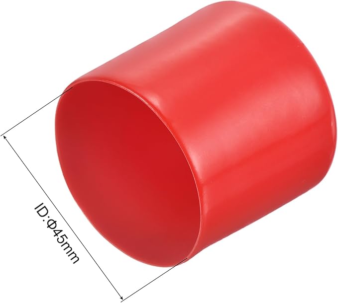 uxcell 20pcs Rubber End Caps 45mm ID Vinyl Round Tube Bolt Cap Cover Thread Protectors Red