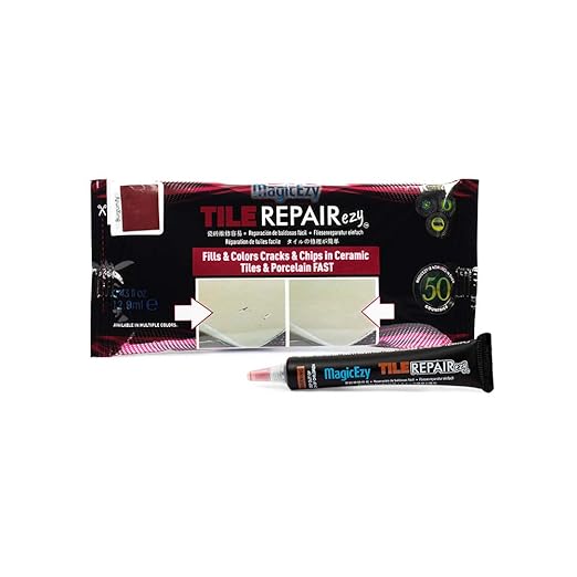 MagicEzy Tile RepairEzy - Professionally and Easily Touch-Up Tile Chips over 1 mm on Porcelain and Ceramic Surfaces - Burgundy