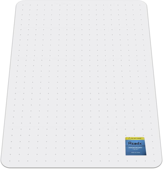 Azadx Heavy Duty Office Chair Mat for Carpet 51" x 63" Hard Material Chair Mat for Carpeted Floor Slip Resistant Carpet Protector for Home Office Easy Glide Desk Floor Mat for Office Chair on Carpets