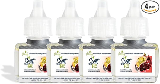Scent Fill Passionfruit Pomegranate Plug in Air Freshener, 4 Scented Oil Refills