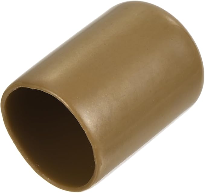 uxcell 20pcs Rubber End Caps 18mm ID Vinyl PVC Round Tube Bolt Cap Cover Screw Thread Protectors Light Brown