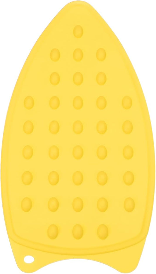 PATIKIL Silicone Iron Rest Pad, Multipurpose Hot Heat Resistant Iron Rest Plate Protective Pad for Ironing Board Hot Resistant Steamer Steam Compact Mat, Yellow