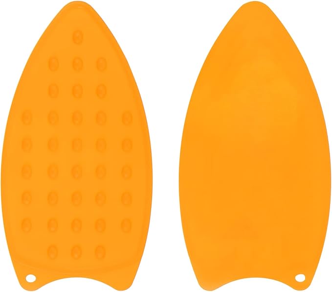 HARFINGTON 2pcs Silicone Iron Rest Pad, Multipurpose Iron Hot Resistant Mat Iron Rest Plate for Ironing Board Hot Heat Resistant Steam Compact Mat, Orange