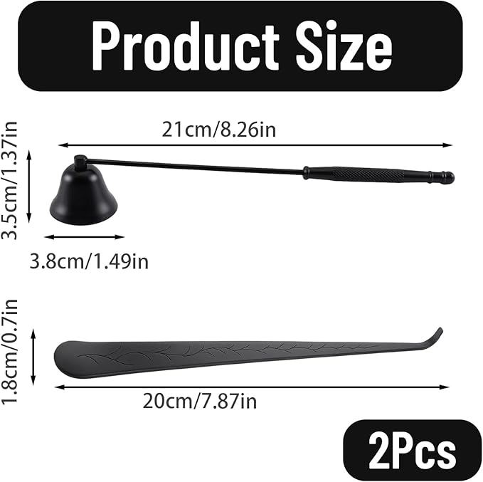 2-Piece Candle Snuffer with Wick Dipper,Candle Snuffer, Brass Candle Snuffer and Long Handle Putting Out Fire, Durable Metal Candle Tools for Home Decor and Relaxation