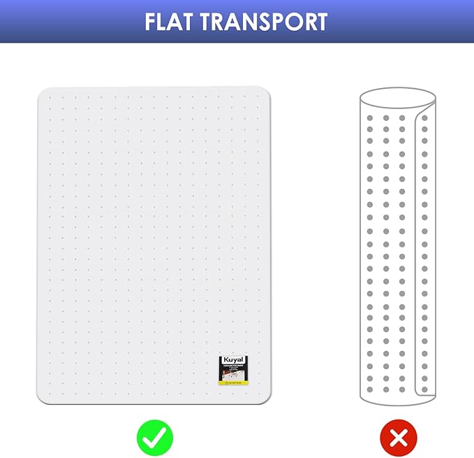 Kuyal Office Chair Mat for Carpet, 46x55 Clear Heavy Duty Computer Chair Mat, Under Desk Protector Carpeted Floors Mat, Easy Chair Movement,Ship Flat