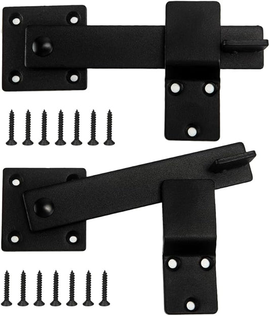 2 Pack Flip Gate Latch Lock 6'' Adjustable Barn Door Lock Hardware Safety Rustic Gate Lock for Ourdoor Wooden Fence, Cabinet, Shed, Sliding Doors