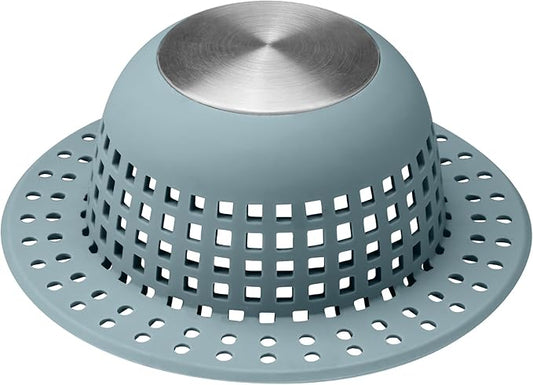 Shower Drain Hair Catcher, Bathtub Drain Cover Foldable Silicone Shower & Tub Protector for Pop-Up & Regular Drains