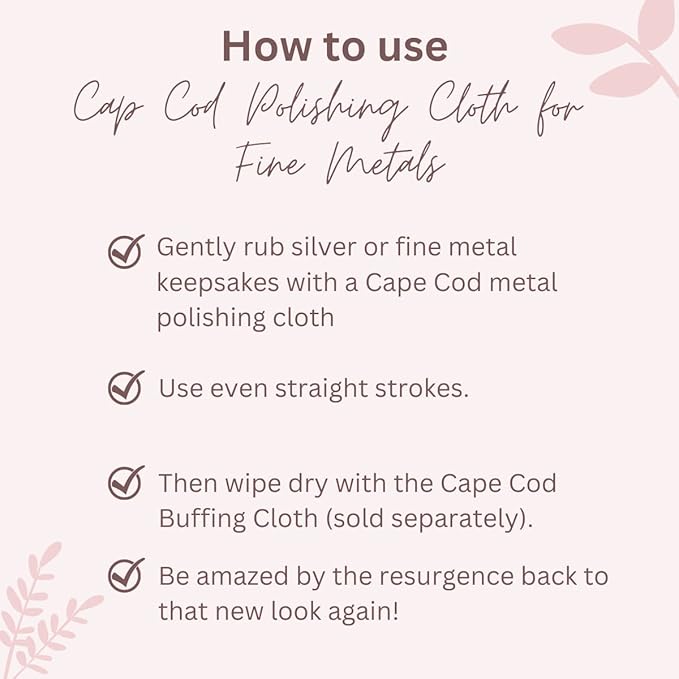 Cape Cod Polishing Cloths for Fine Metals | Jewelry Cleaner and Tarnish Remover | Silver Polishing to a Brilliant Shine | Foil Pack of (2) 4x6 Cloths