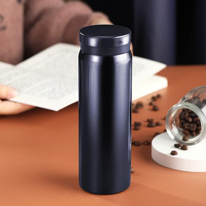 10oz Mini Water Bottle Stainless Steel Thermos Small Flask - Insulated Vacuum, Leak Proof, Keeps Drinks Hot/Cold - Ideal for Coffee, Tea, Water - Blue