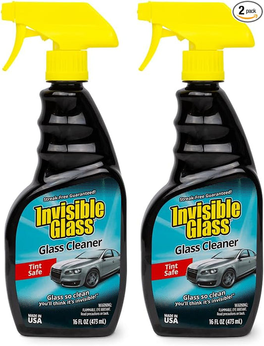 Invisible Glass 92163-2PK Premium Glass and Window Cleaner for Auto and Home Cleans Glass, Windows, Windshields, and More, Streak-Free, Ammonia-Free, Tint-Safe, 16 fl oz (Pack of 2)
