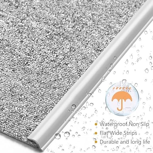 Self Adhesive Carpet Transition Strip with Edge Trim, Designed for Seamless Transitions from Carpet to Tile or Vinyl Floors, Perfect for Doorways.(Gray,82ft)