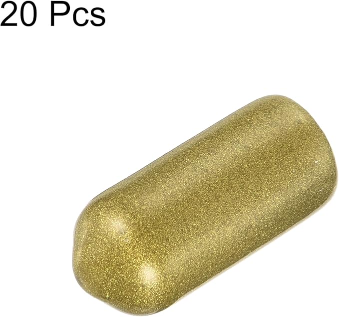 uxcell 20pcs Rubber End Caps 6.5mm ID Vinyl Round Tube Bolt Cap Cover Thread Protectors Gold