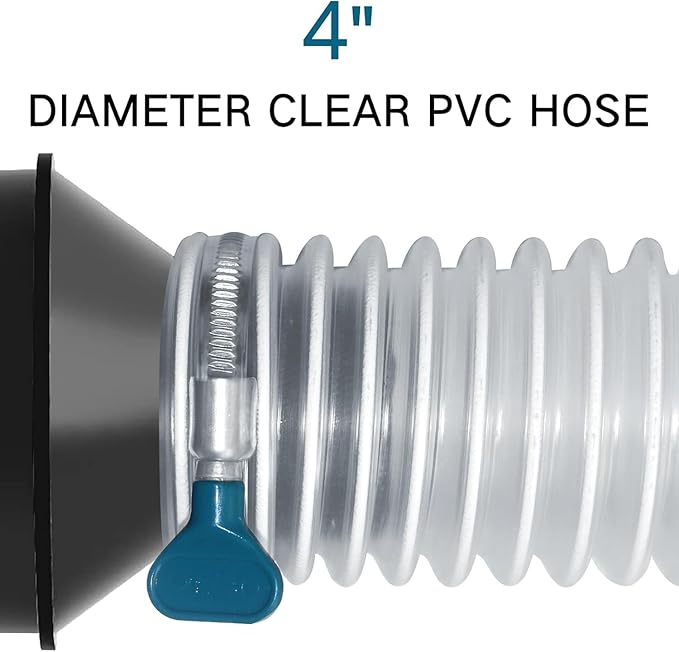 PVC Dust Collection Hose 4" x 20', Heavy Clear PVC Fume Hose Puncture Resistant with Carbon Steel Wire Coil for Woodworking, Workshops, Dust Collection Systems