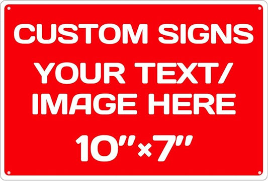Personalized Aluminum Metal Signs - Weatherproof, Custom Text & Picture, Multiple Sizes, Hazard, Garden, Custom Door, Business Signs