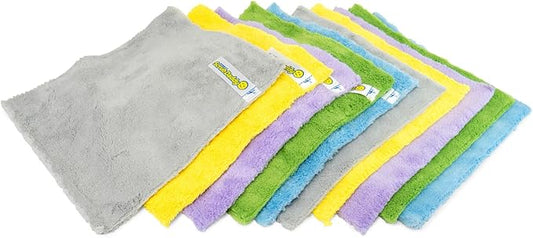 Scrub Daddy 10-Piece Microfiber Towel Set - Gentle Microfiber Cleaning Cloths - Replace Wash Cloths & Cleaning Rags with Lint Free Cloth - Streak-Free Shine on Glass, Cars & More (10 Pack)