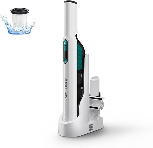 Kenmore HV3005 11.1V Cordless Handheld Vacuum Cleaner Lightweight Versatile and Portable Hand Vac Powerful Suction with 2-Speed Power Control for Pet Hair, One-Touch Empty for Car & Home