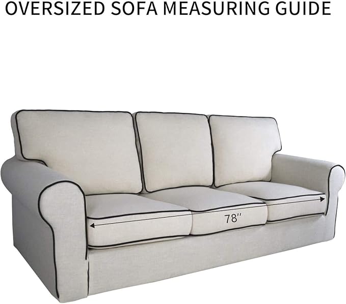 PureFit Reversible Quilted Sofa Cover, Water Resistant Slipcover Furniture Protector, Washable Couch Cover with Non Slip and Elastic Straps for Kids, Pets (Oversized Sofa, Red/Ivory)
