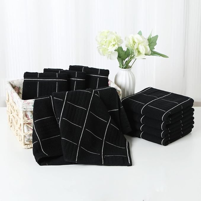 Glynniss Kitchen Towels and Dishcloths Set, Four Kitchen Dish Towels 16x26 Inches, Four Absorbent Dish Cloths for Washing Dishes 12x12 Inches, Cleaning and Drying for Everyday Use Pack of 8 (Rust)