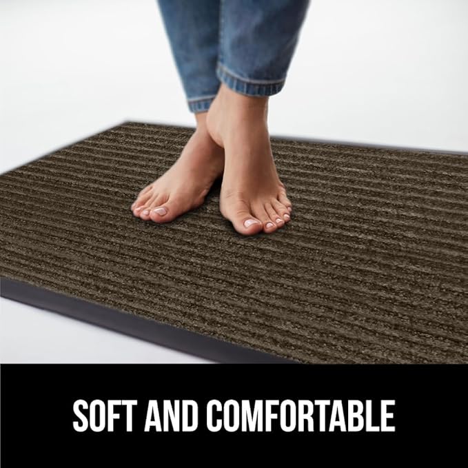 GORILLA GRIP Traffic Guard Door Mat, 60x36, Heavy Duty Welcome Mats, Commercial Office Space Doormat, Waterproof, Fade Resistant, Strong Rubber Backing, Low Profile, Shoe and Boot Scraper, Brown