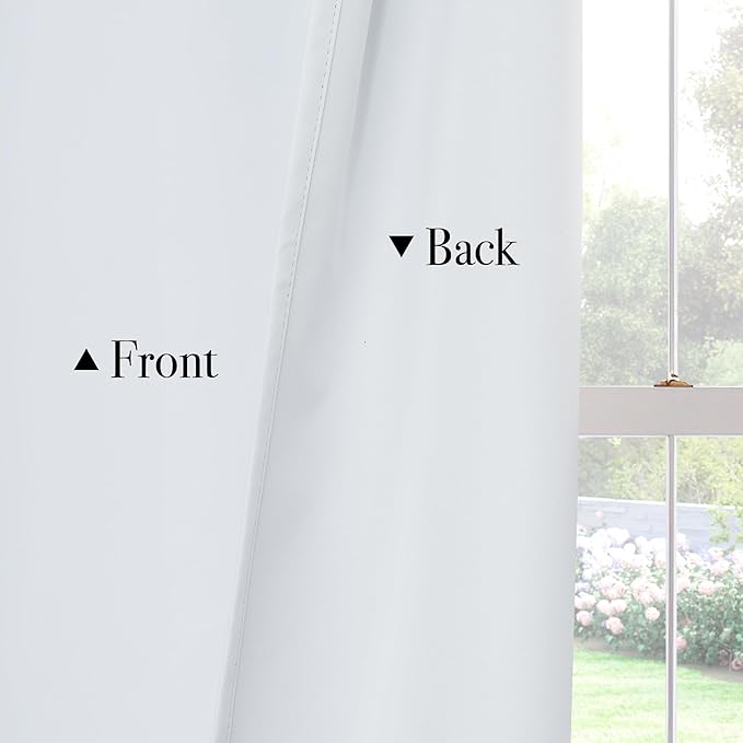 PONY DANCE White 100% Blackout Curtains for Bedroom 80 inch Long 2 Panels Set, Thermal Insulated Drapes Noise Reducing Solid Grommet Top Window Curtains for Home Decoration and Doorway, W55 x L80 inch