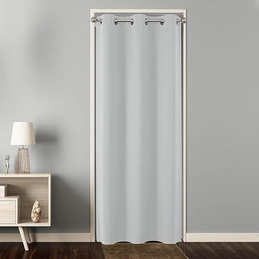 Joydeco Doorway Curtains Custom Size, Door Curtains for Doorways Closet Door Curtain, Curtain for Doorway Closet Curtains for Bedroom Closet Door Temporary Door(Custom Sise, Greyish White)