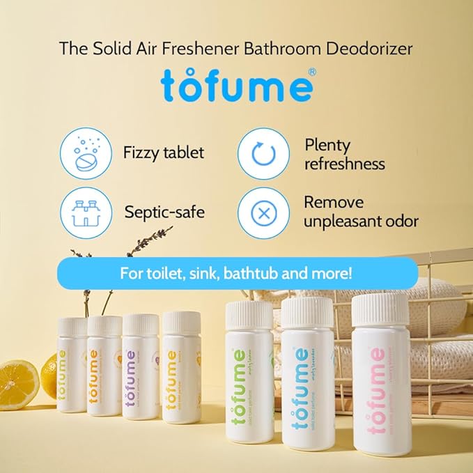 Effervescent Bathroom Air Freshener - Cherry Blossom - Toilet Deodorizer, Bathroom Odor Eliminator, Toilet Freshener, Flushable Air Freshener Toilet Tablets, 30 Count (Pack of 1)