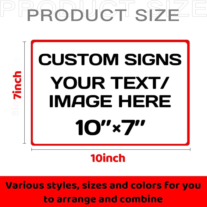 Aluminum Weatherproof Metal Sign - Multiple Sizes Custom Personalized Text and Picture, Traffic Regulation Horizontal Street, Hazard, Garden, Door, Customised Business