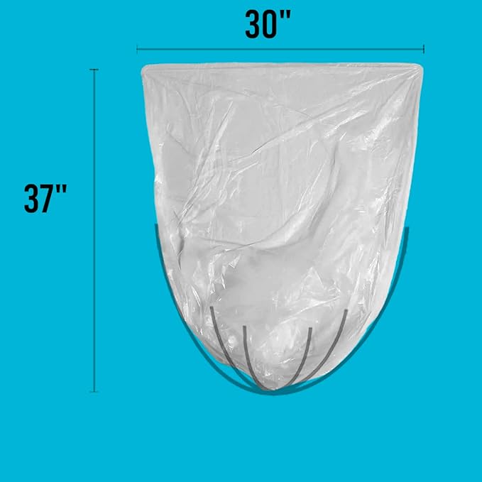 16-18-20-30 Gallon Trash Bags, 250 Count Bulk, Clear Plastic Recycling Bags, Multi-purpose Garbage Bags Can Liners for Business Home Kitchen Commercial and Industrial