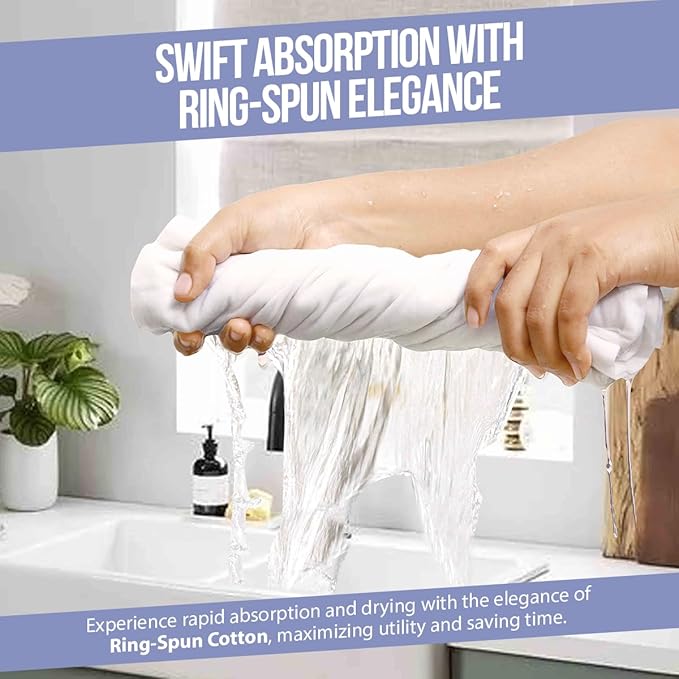 WHITEWRAP Flour Sack Towels| Tea Towel for Crafts| Kitchen Dish Cotton Blank Towel for Embroidery|Baking Bread Proofing Linen Cover| Thick Absorbent Quick Dry|12 Pack 15"x25" Natural