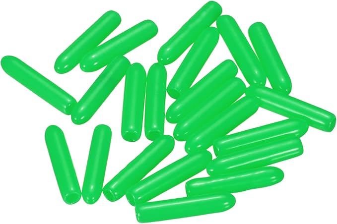 uxcell 20pcs Rubber End Caps 2mm ID Vinyl PVC Round Tube Bolt Cap Cover Screw Thread Protectors Green